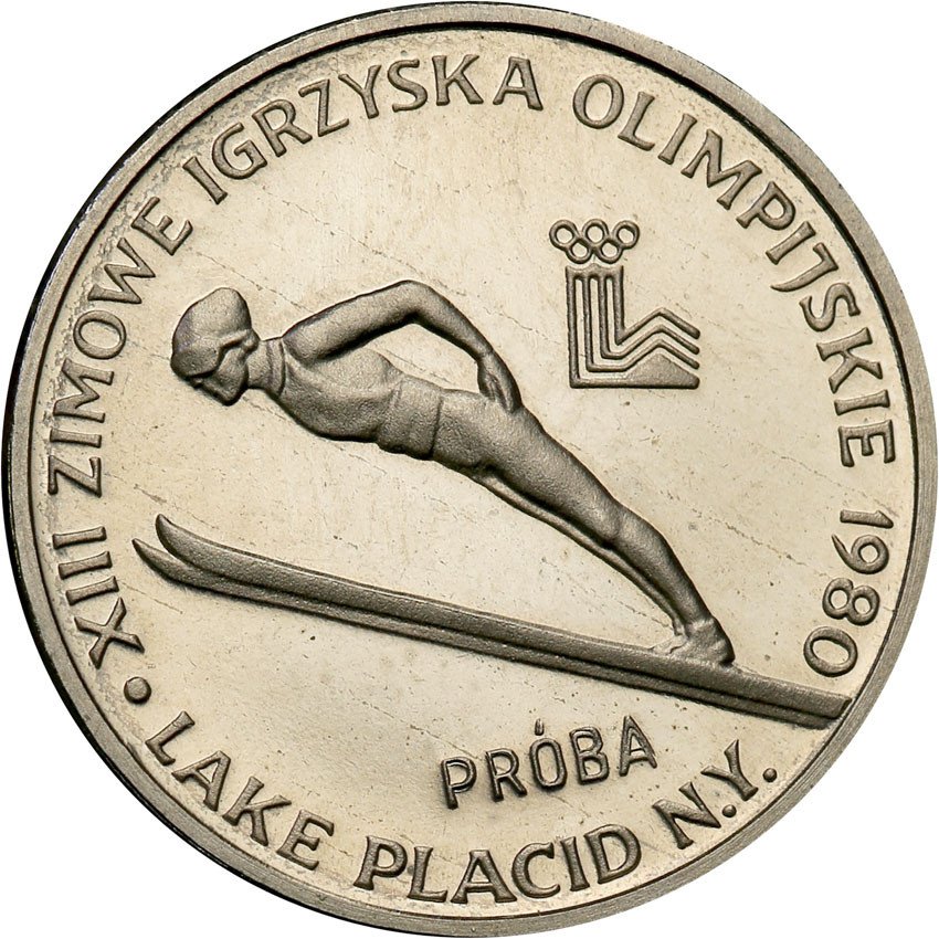 PRL. PRÓBA Nikiel 2.000 złotych 1980 Olimpiada Lake Placid